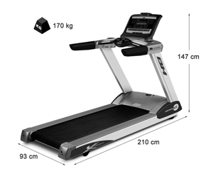 Dimensión de la cinta de correr BH FITNESS MAGNA PRO