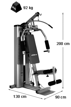 Dimensiones del banco multiestación BH FITNESS G112 Multigym Plus