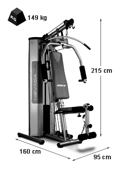 Dimensiones del banco Multifunción BH FITNESS Nevada Plus 100kg